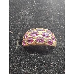 10K YELLOW GOLD PURPLE TOURMALINE RING‎ SIZE 8